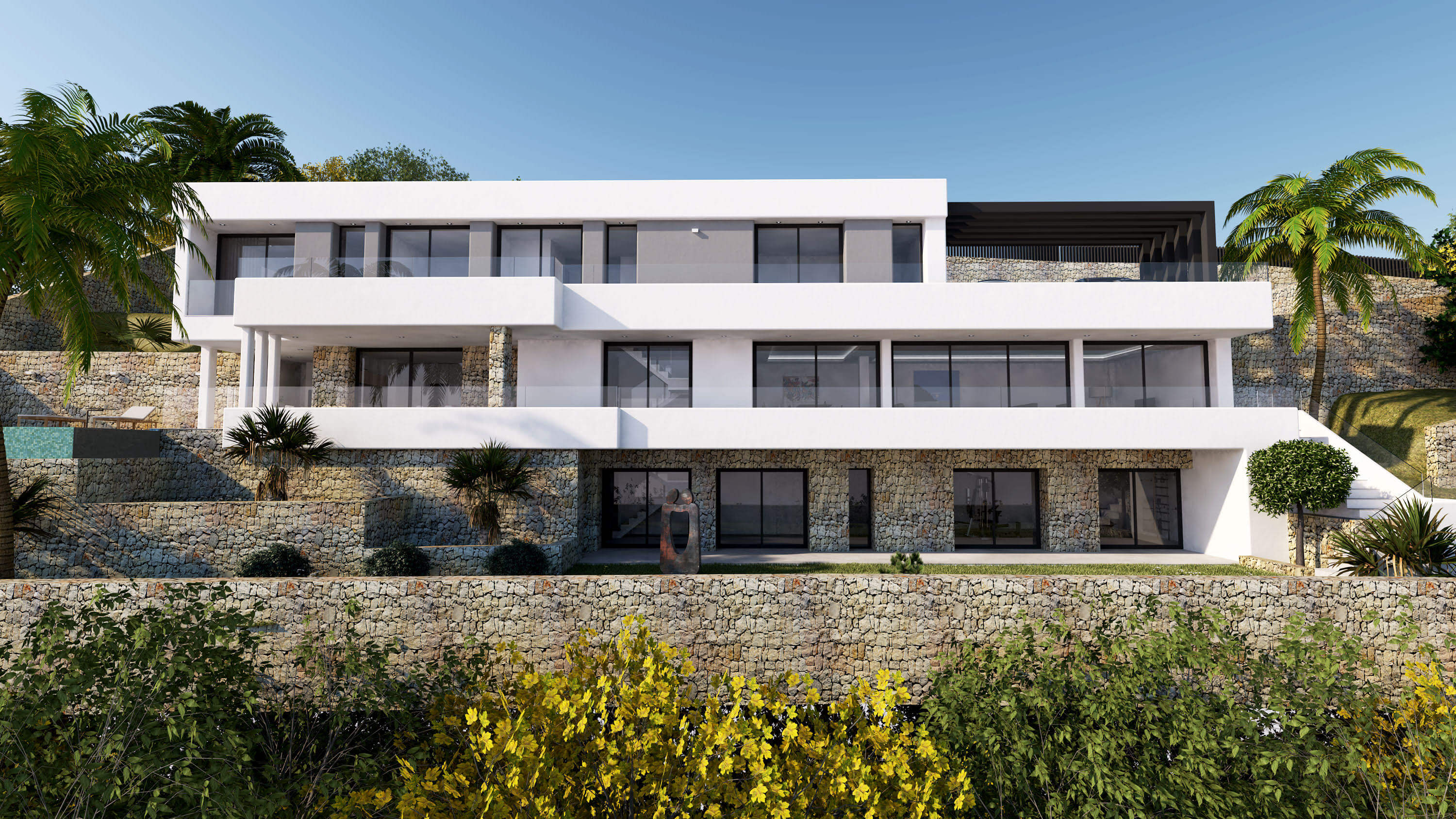 Nieuwe villa met spectaculair panorama in aanbouw