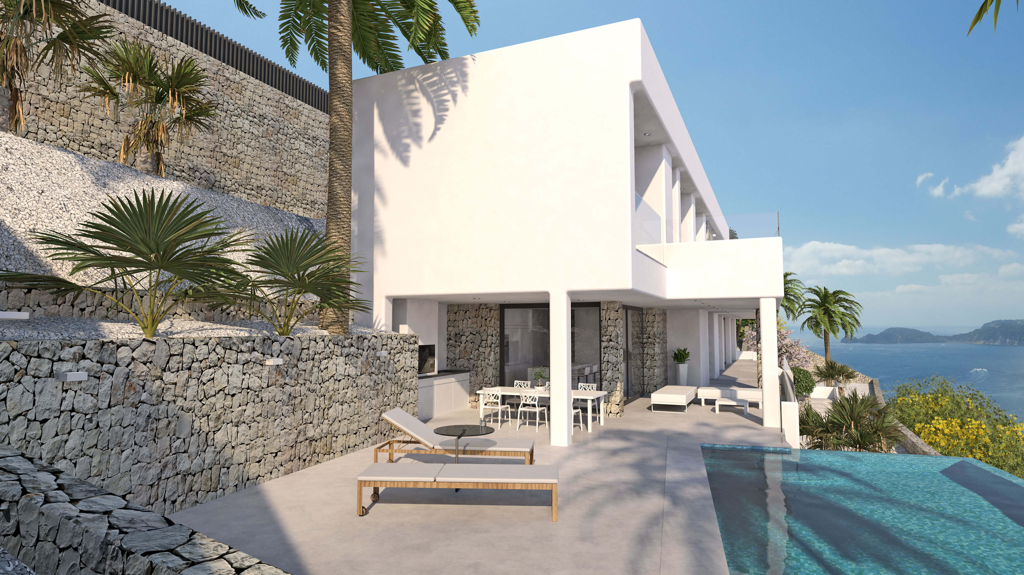 New villa with spectacular panorama under construction