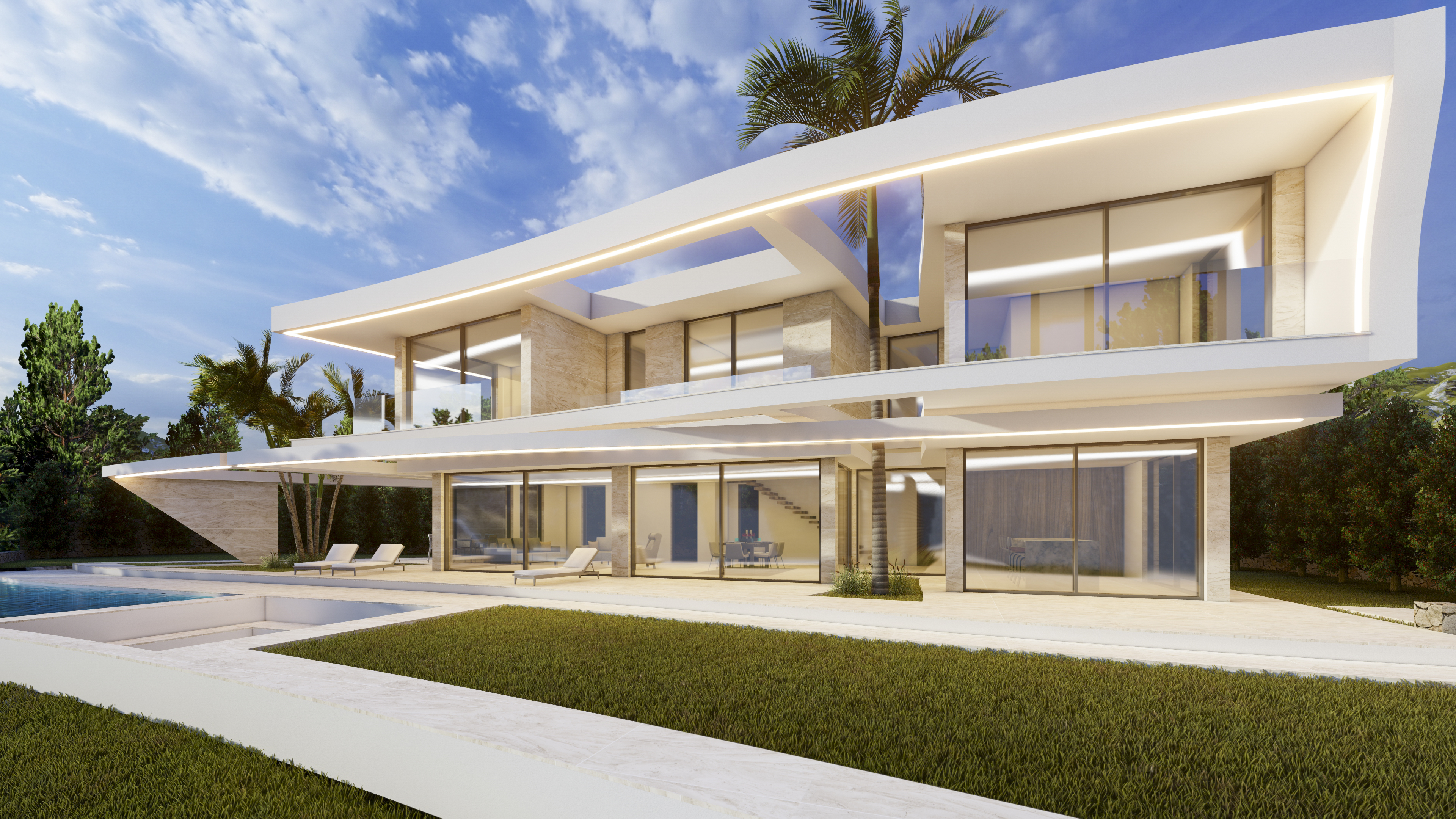 Diseño futurista Villa con licencia de construcción