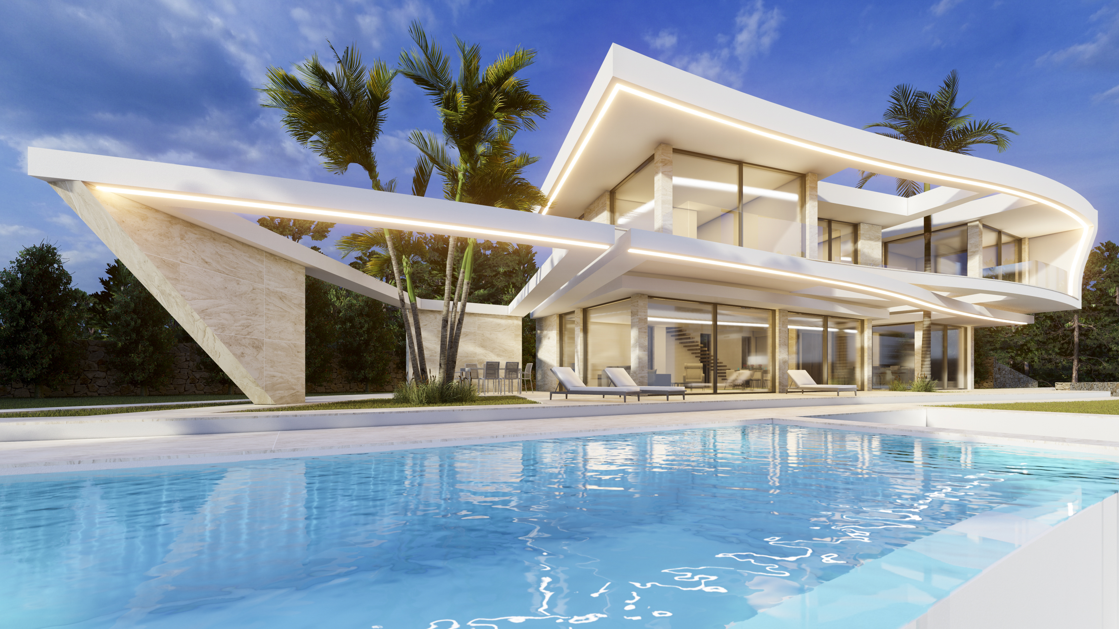 Futuristisches Design Villa mit Baugenehmigung